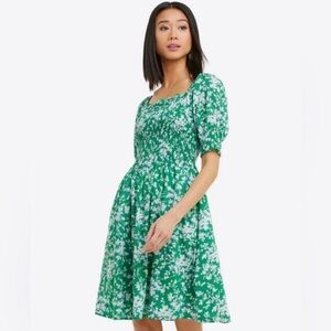 Draper James Green Shadow Floral Midi Dress